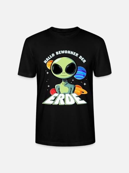 Hallo Bewohner der Erde Alien - Stanley/Stella Unisex Bio-T-Shirt CRAFTER - Schwarz