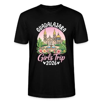 Guadalajara Girls Trip 2026 - T-shirt bio CRAFTER Stanley Stella Unisexe - noir - Devant - Alina (178cm) & Michal (187cm)