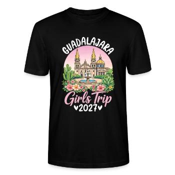 Voyage des filles à Guadalajara - T-shirt bio CRAFTER Stanley Stella Unisexe - noir - Devant - Alina (178cm) & Michal (187cm)