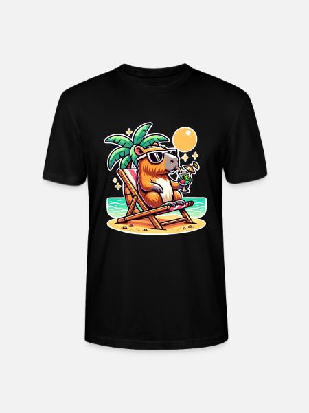 Capybara Holidays - Stanley/Stella CRAFTER Unisex Organic T-Shirt - black