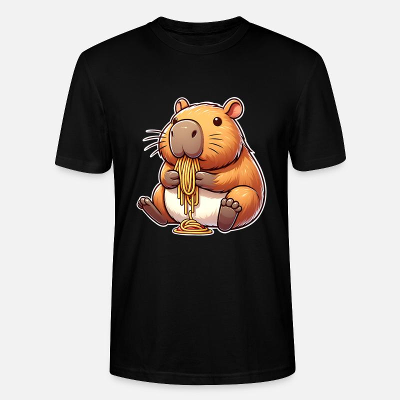 Capybara Pasta - Stanley/Stella Unisex Bio-T-Shirt CRAFTER - Schwarz