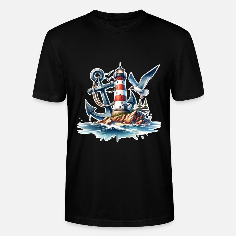 Leuchtturm Anker  - Stanley/Stella Unisex Bio-T-Shirt CRAFTER - Schwarz