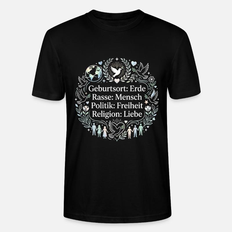 Gegen Rassismus - Stanley/Stella Unisex Bio-T-Shirt CRAFTER - Schwarz