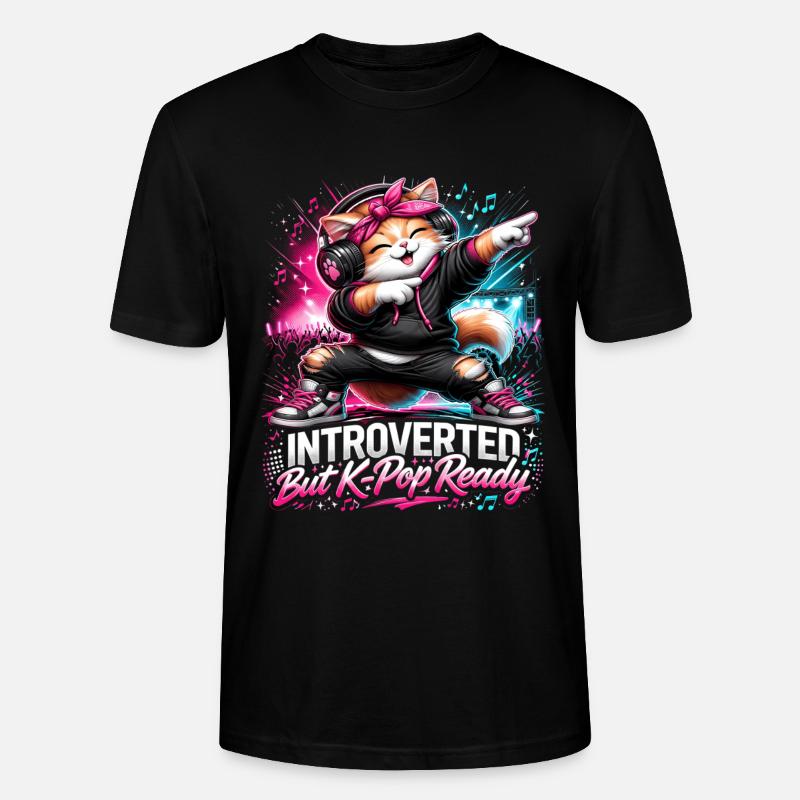 Introverted But K Pop Ready - Stanley/Stella CRAFTER Unisex Organic T-Shirt - black
