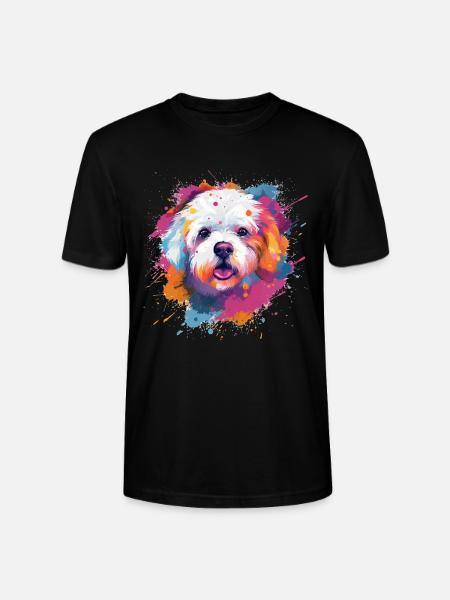 Bichon Fris Bunte Hundesplash-Kunst - Stanley/Stella Unisex Bio-T-Shirt CRAFTER - Schwarz