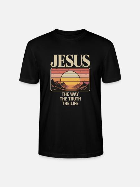 Jesus The Way The Truth The Life John 14:6 - Stanley/Stella CRAFTER Unisex Organic T-Shirt - black