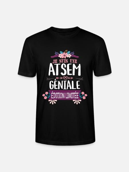 ATSEM Géniale Édition Limitée - T-shirt bio CRAFTER Stanley Stella Unisexe - noir