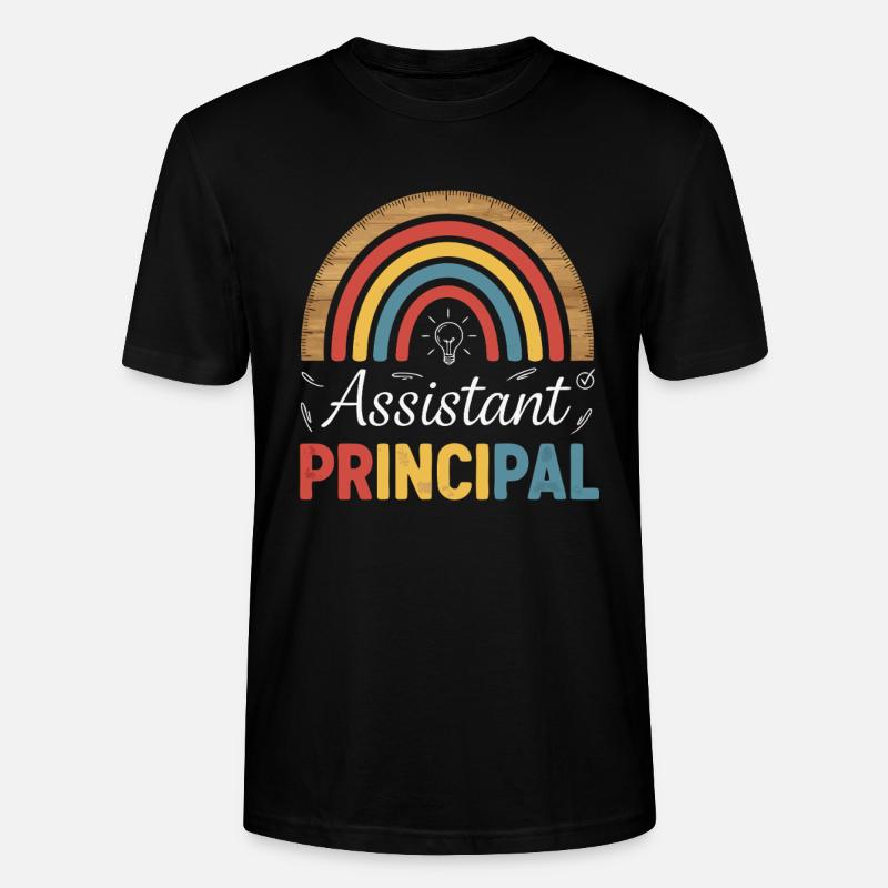 Assistant Principal Rainbow Retro - Stanley/Stella Unisex Bio-T-Shirt CRAFTER - Schwarz