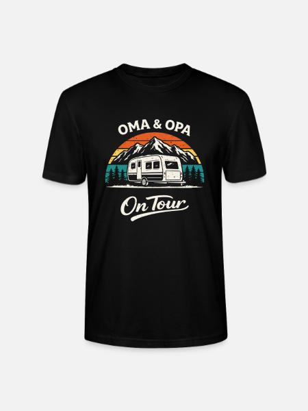 Oma & Opa Op Tour Kampeershirt Caravan - Stanley/Stella Uniseks bio-T-shirt CRAFTER - zwart