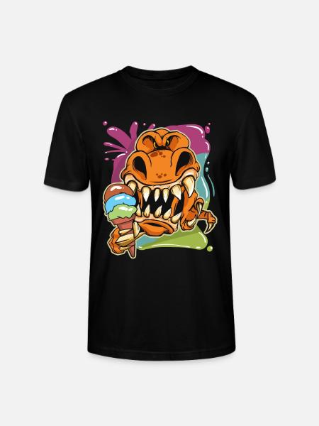 Liebe den T-Rex-Cartoon - Stanley/Stella Unisex Bio-T-Shirt CRAFTER - Schwarz