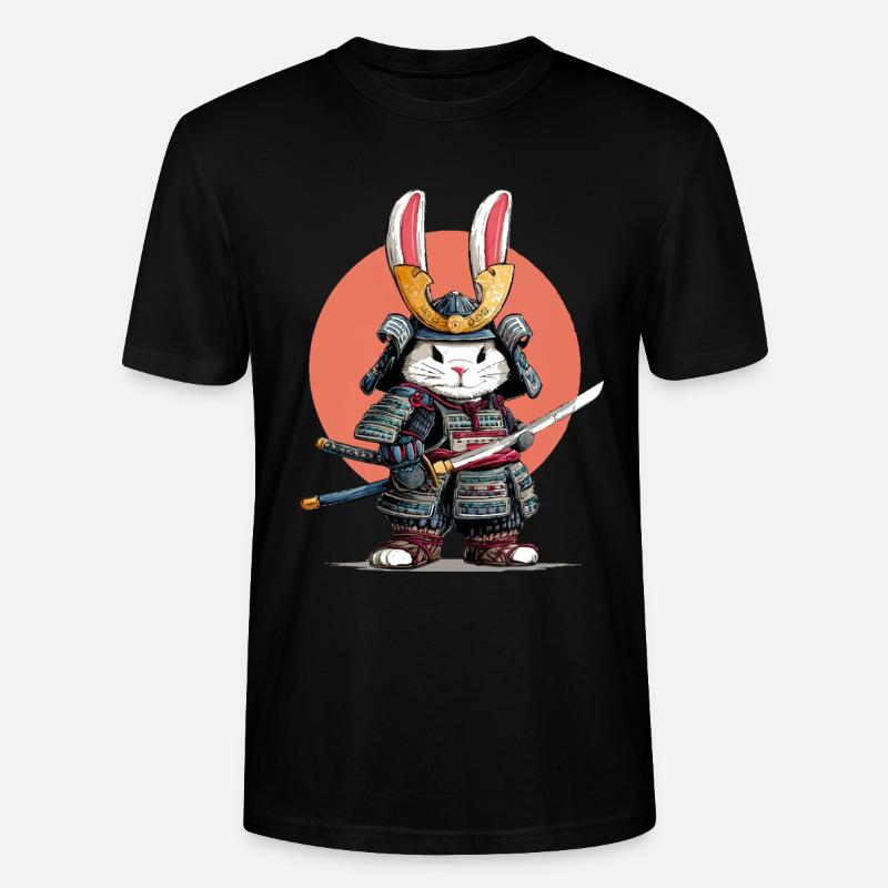 Hasen-Samurai-Krieger - Stanley/Stella Unisex Bio-T-Shirt CRAFTER - Schwarz