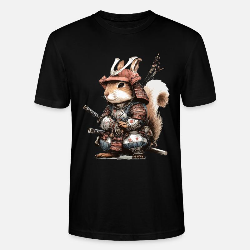 Eichhörnchen-Samurai in Rüstung - Stanley/Stella Unisex Bio-T-Shirt CRAFTER - Schwarz