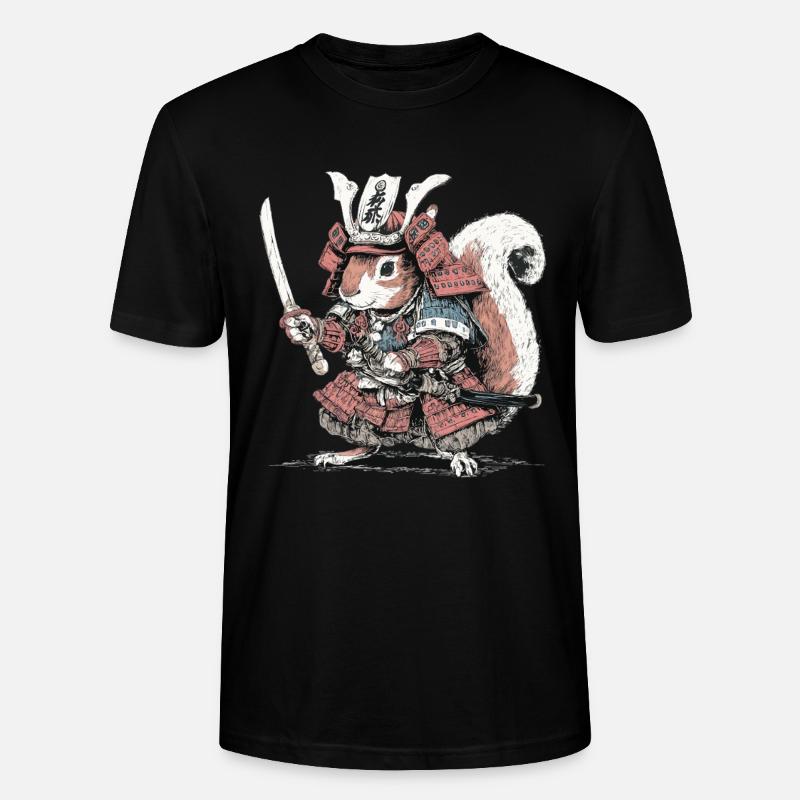 Squirrel Samurai Armor - Stanley/Stella CRAFTER Unisex Organic T-Shirt - black