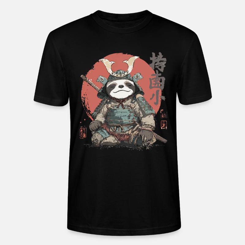 Faultier-Samurai-Rüstung - Stanley/Stella Unisex Bio-T-Shirt CRAFTER - Schwarz