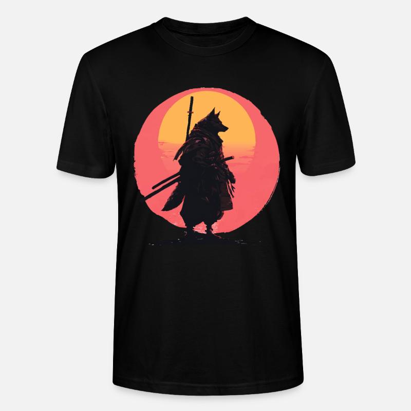 Wolf Sunset Samurai Rider - Stanley/Stella Unisex Bio-T-Shirt CRAFTER - Schwarz