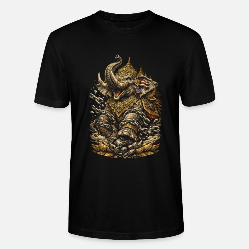 Thailand Thai Pride Elefant - Stanley/Stella Unisex Bio-T-Shirt CRAFTER - Schwarz