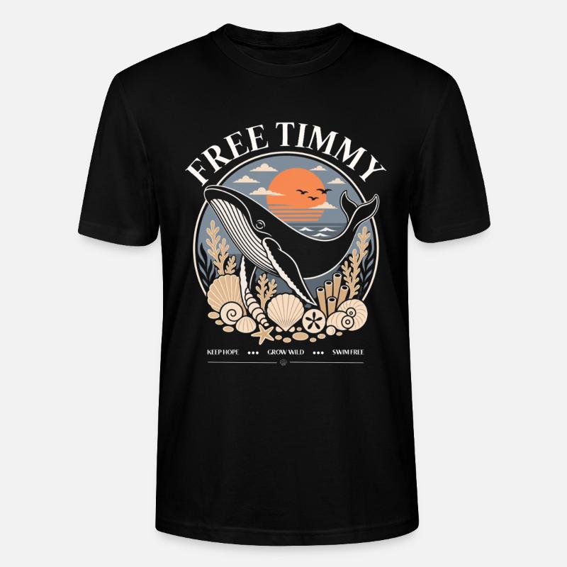 Buckelwal Timmy Hope Statement Merch - Stanley/Stella Unisex Bio-T-Shirt CRAFTER - Schwarz