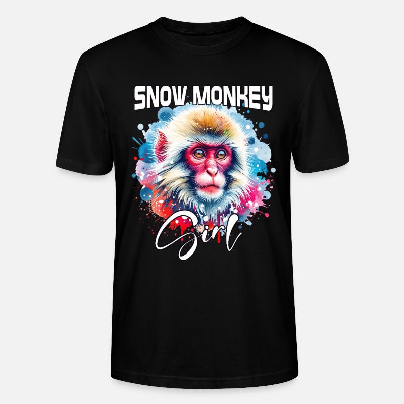 Snow Monkey Mädchen Schneeaffe - Stanley/Stella Unisex Bio-T-Shirt CRAFTER - Schwarz