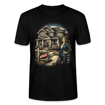Immobilienmakler Makler - Stanley/Stella Unisex Bio-T-Shirt CRAFTER - Schwarz - Vorne - Alina (178cm) & Michal (187cm)