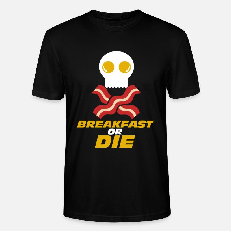 Frühstück oder Totenkopf-Speck-Ei - Stanley/Stella Unisex Bio-T-Shirt CRAFTER - Schwarz