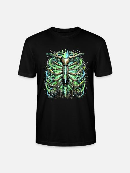Cyber Brustkorb Skelett Sci-Fi Illustration - Stanley/Stella Unisex Bio-T-Shirt CRAFTER - Schwarz
