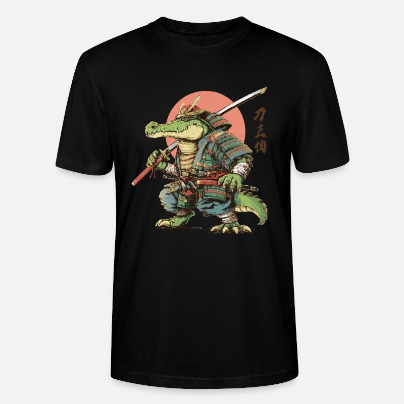 Gator Samurai Warrior - Stanley/Stella CRAFTER Unisex Organic T-Shirt - black
