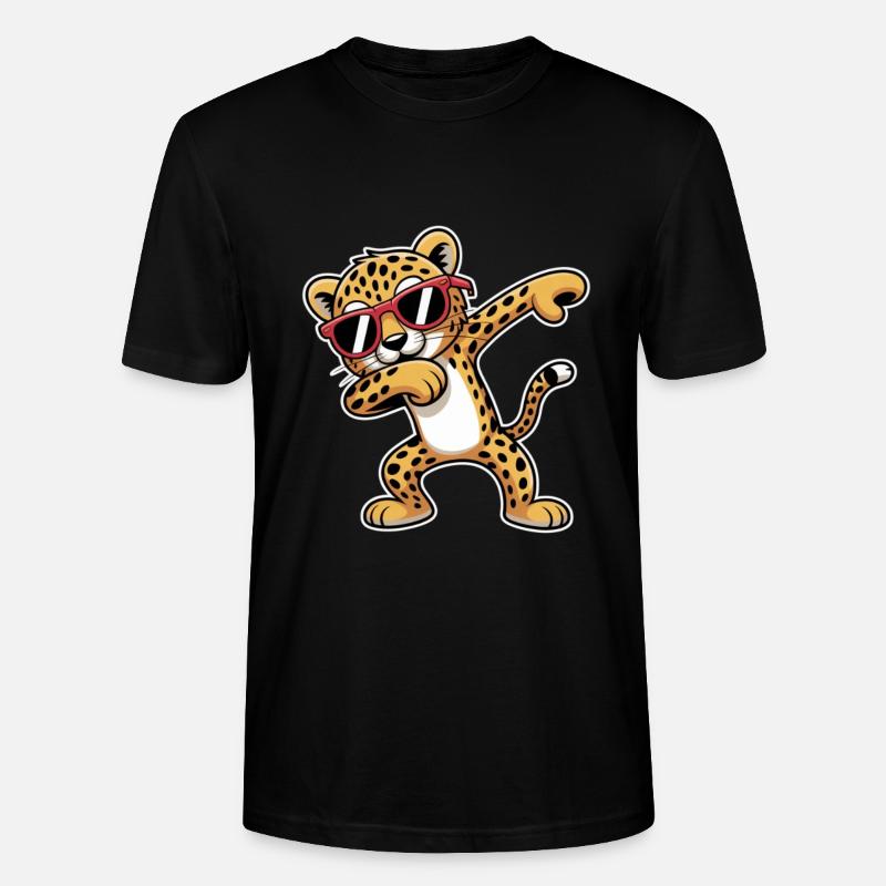 Leopard mit Sonnenbrillen Tanz - Stanley/Stella Unisex Bio-T-Shirt CRAFTER - Schwarz