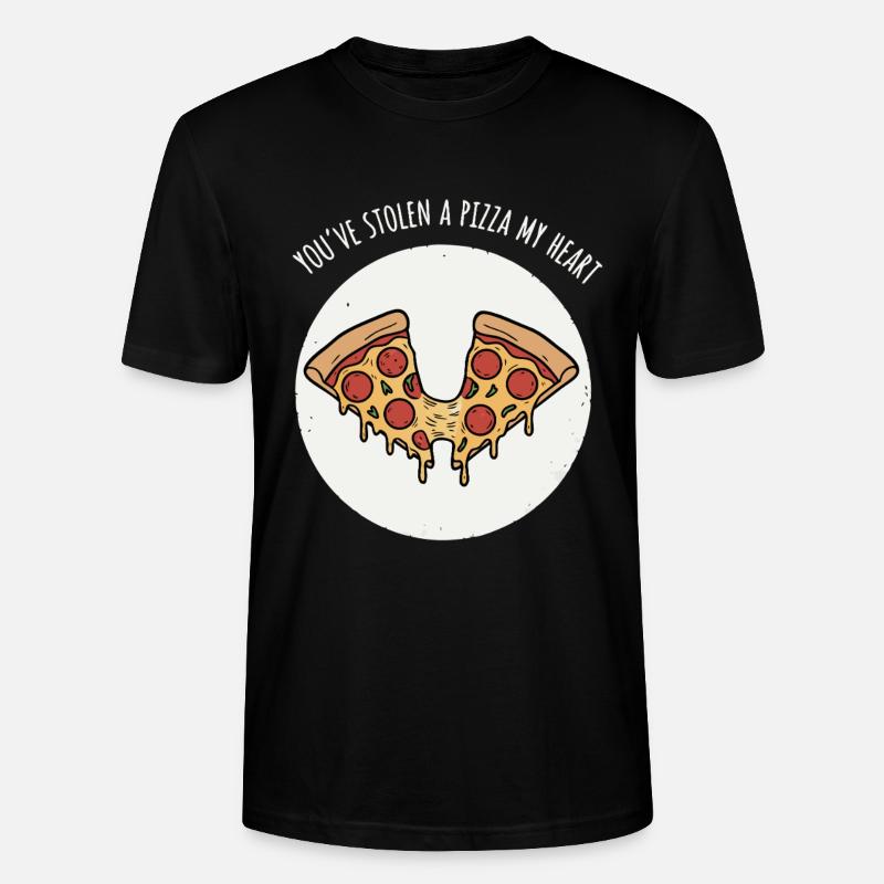 Pizza Herz - Stanley/Stella Unisex Bio-T-Shirt CRAFTER - Schwarz