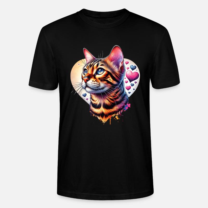 Chat léopard - T-shirt bio CRAFTER Stanley Stella Unisexe - noir