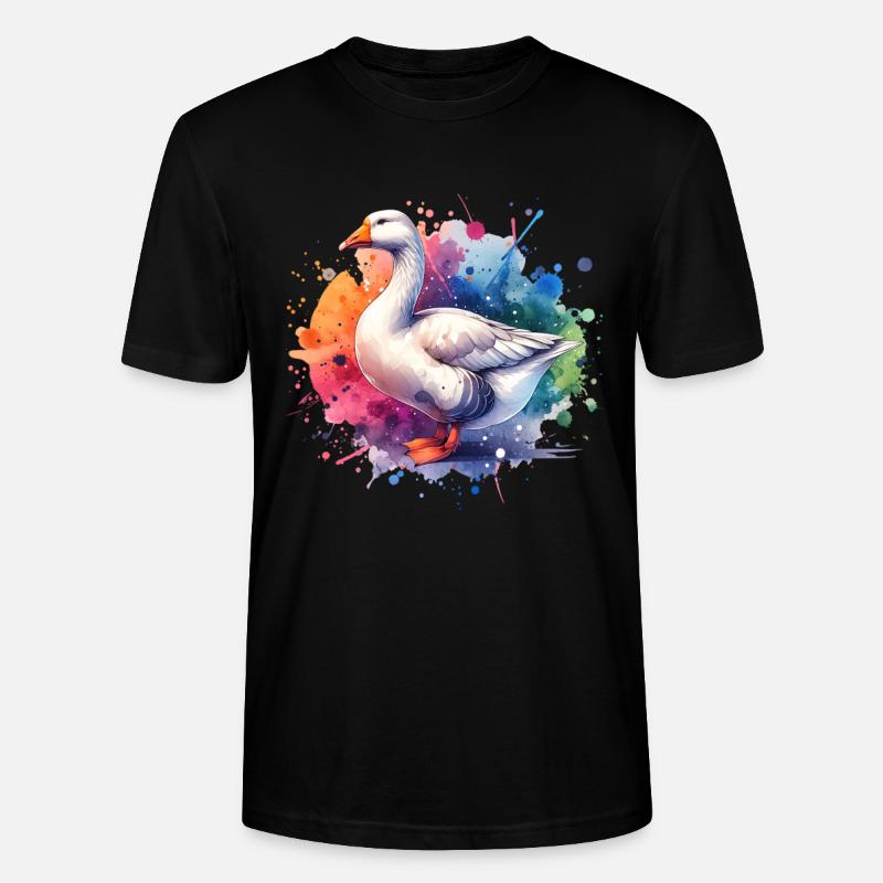 Pilgrim Gans Geschenk - Stanley/Stella Unisex Bio-T-Shirt CRAFTER - Schwarz