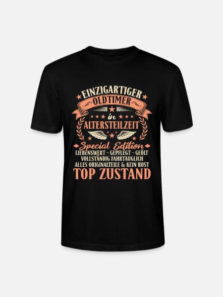 Altersteilzeit Oldtimer - Geschenk für Kollegen - Stanley/Stella Unisex Bio-T-Shirt CRAFTER - Schwarz