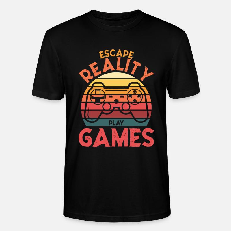 Escape Reality – Spiele & Play Retro Controller - Stanley/Stella Unisex Bio-T-Shirt CRAFTER - Schwarz