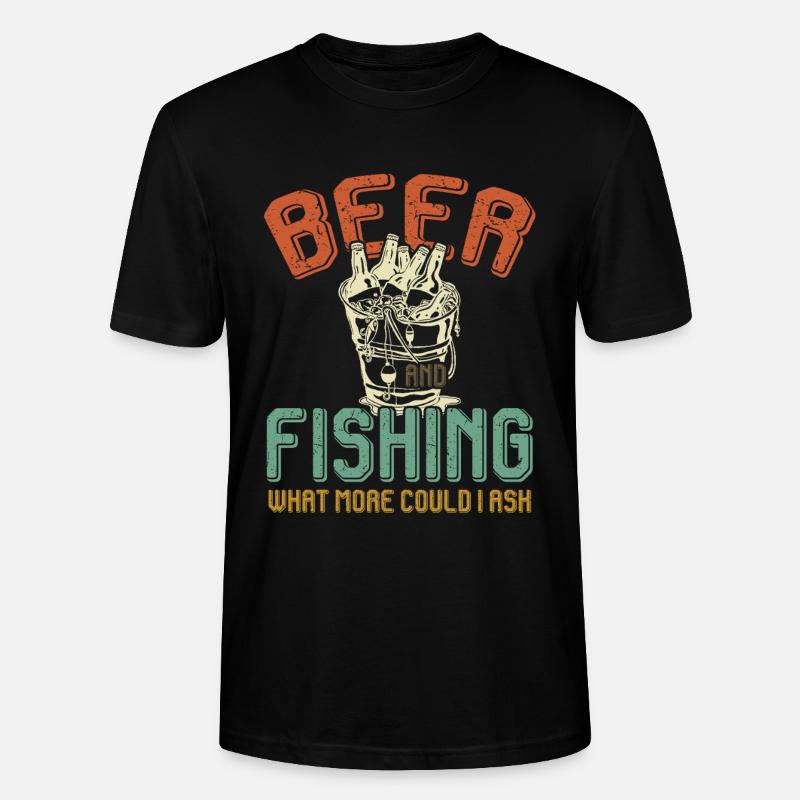 Bier & Angeln Männer Spruch - Stanley/Stella Unisex Bio-T-Shirt CRAFTER - Schwarz