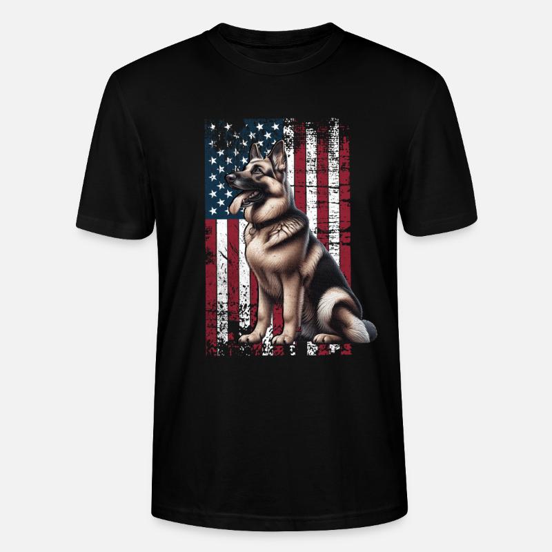 Berger allemand US Deutscher Schäferhund - T-shirt bio CRAFTER Stanley Stella Unisexe - noir