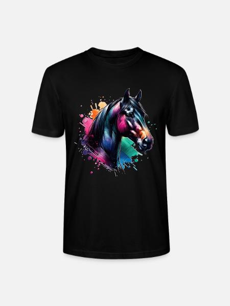 Hannoveraner Motiv Pferd - Stanley/Stella Unisex Bio-T-Shirt CRAFTER - Schwarz