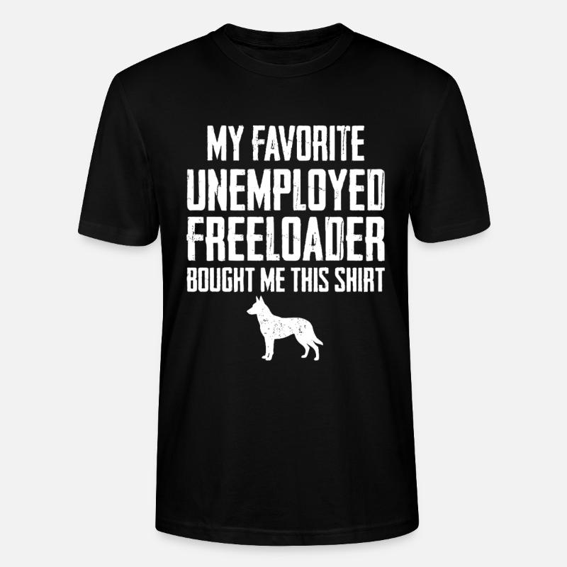 Witziger belgischer Malinois-Schmarotzer - Stanley/Stella Unisex Bio-T-Shirt CRAFTER - Schwarz