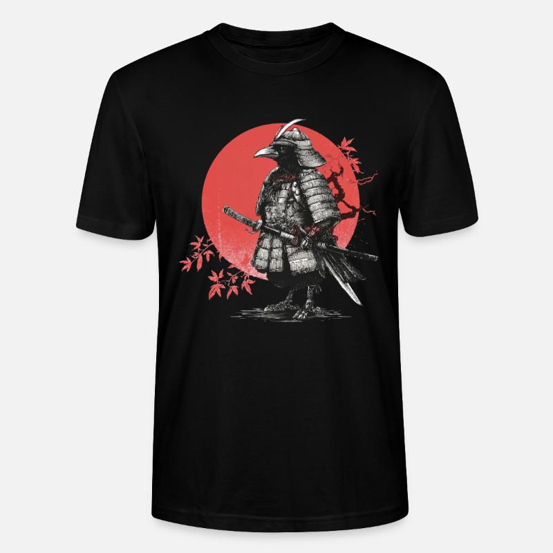 Samurai Crow in Armor - Stanley/Stella CRAFTER Unisex Organic T-Shirt - black