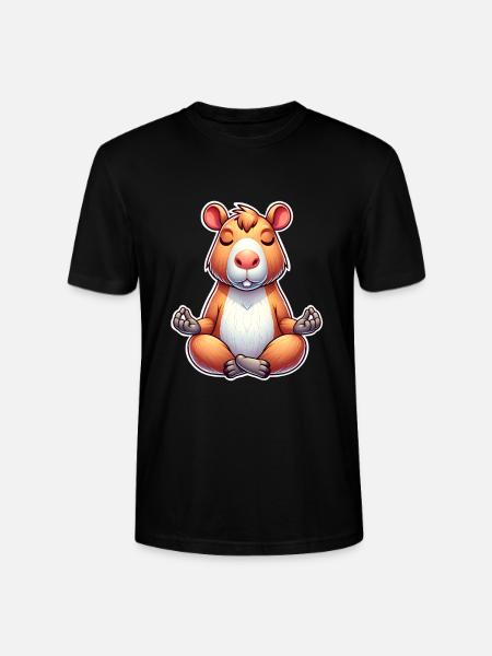 Capybara Yoga Meditation - Stanley/Stella CRAFTER Unisex Organic T-Shirt - black