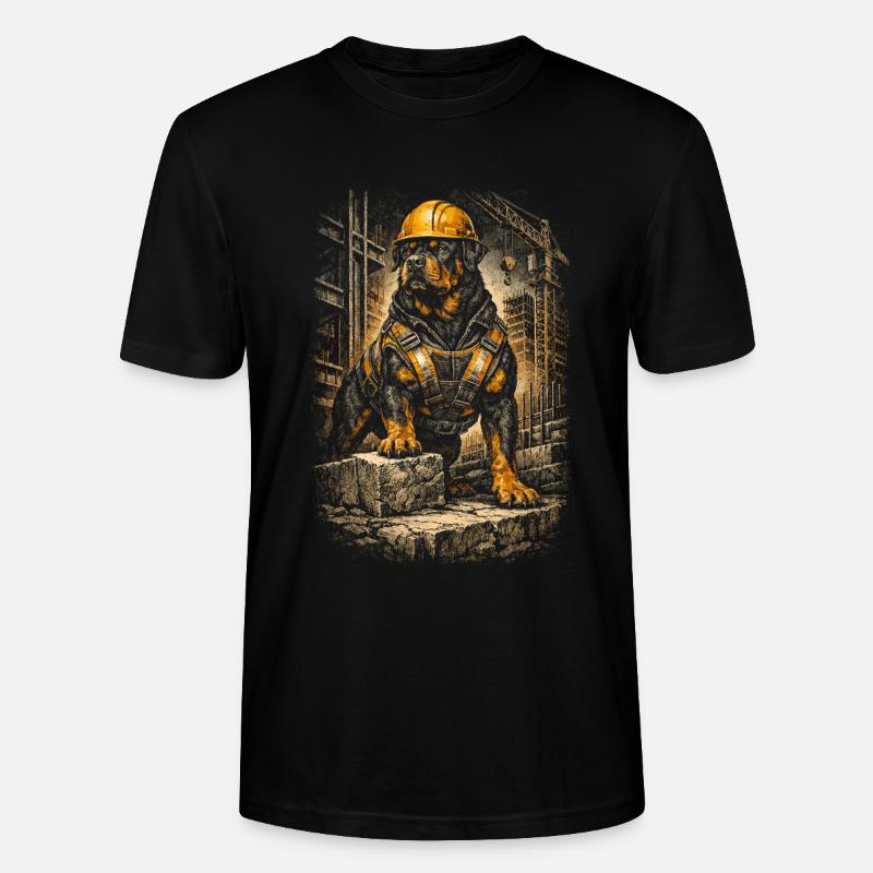 Rottweiler Dog ouvrier du bâtiment - T-shirt bio CRAFTER Stanley Stella Unisexe - noir