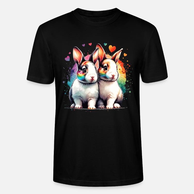 Cadeau du petit lapin Rex - T-shirt bio CRAFTER Stanley Stella Unisexe - noir
