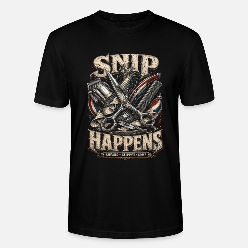 Barbier Snip Snip Arrive - T-shirt bio CRAFTER Stanley Stella Unisexe - noir