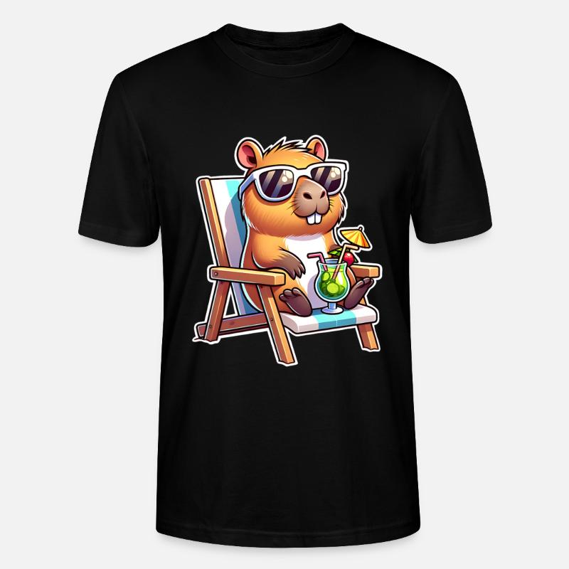Capybara Chill - Stanley/Stella CRAFTER Unisex Organic T-Shirt - black