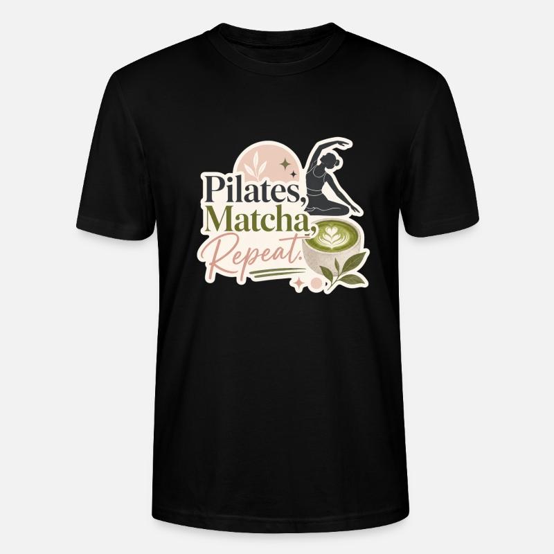 Pilates - Matcha - Repeat - Stanley/Stella Unisex Bio-T-Shirt CRAFTER - Schwarz