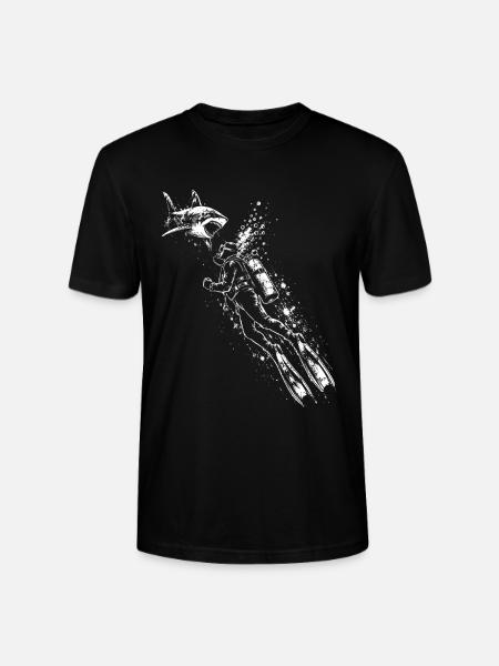 Diver Shark Underwater Shirt - Stanley/Stella CRAFTER Unisex Organic T-Shirt - black