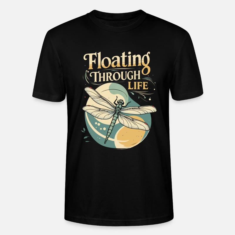 Libelle Libellen Floating Through Life - Stanley/Stella Unisex Bio-T-Shirt CRAFTER - Schwarz