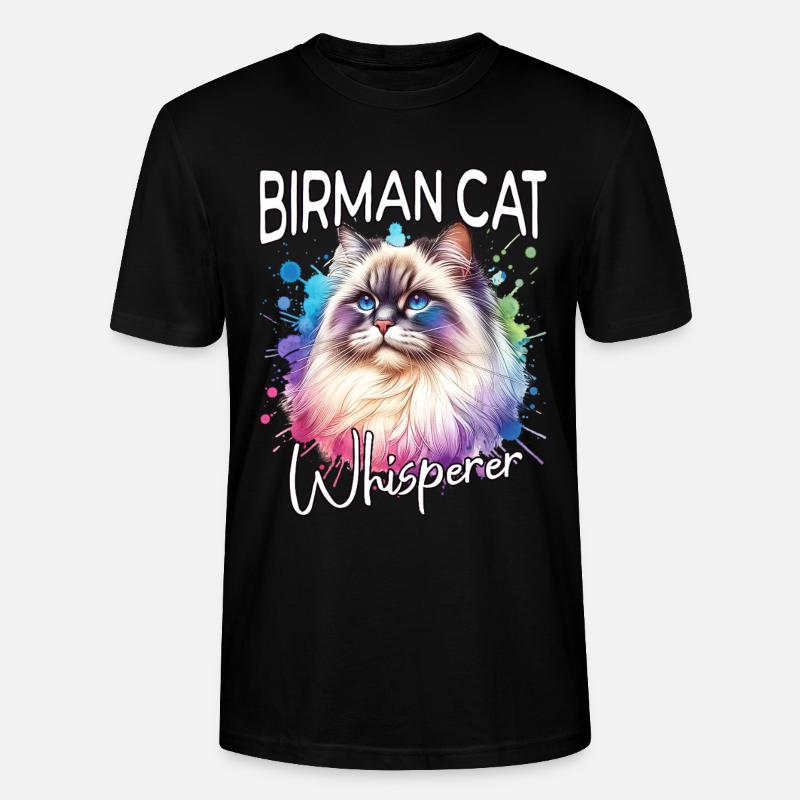 Le Murmureur de chats Birman - T-shirt bio CRAFTER Stanley Stella Unisexe - noir