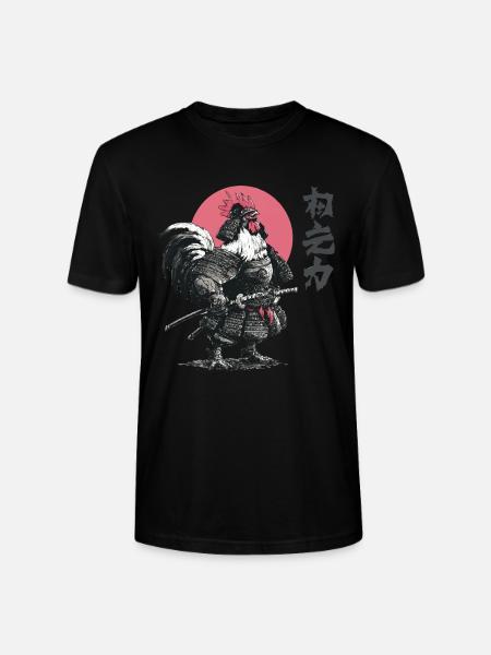 Rooster Samurai Armor Print - Stanley/Stella CRAFTER Unisex Organic T-Shirt - black