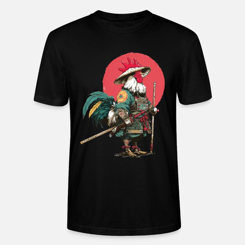 Hahn-Samurai in Rüstung - Stanley/Stella Unisex Bio-T-Shirt CRAFTER - Schwarz