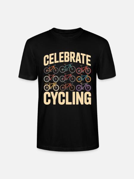 Celebrate Cycling Cyclist Retro - Stanley/Stella CRAFTER Unisex Organic T-Shirt - black