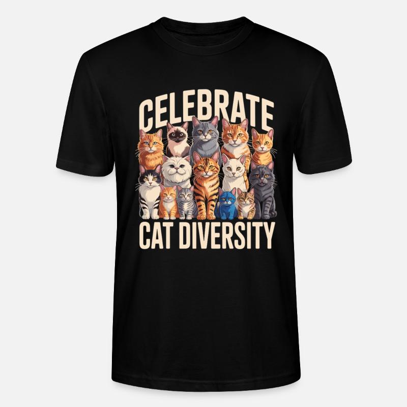 Celebrate Cat Diversity Katzen - Stanley/Stella Unisex Bio-T-Shirt CRAFTER - Schwarz